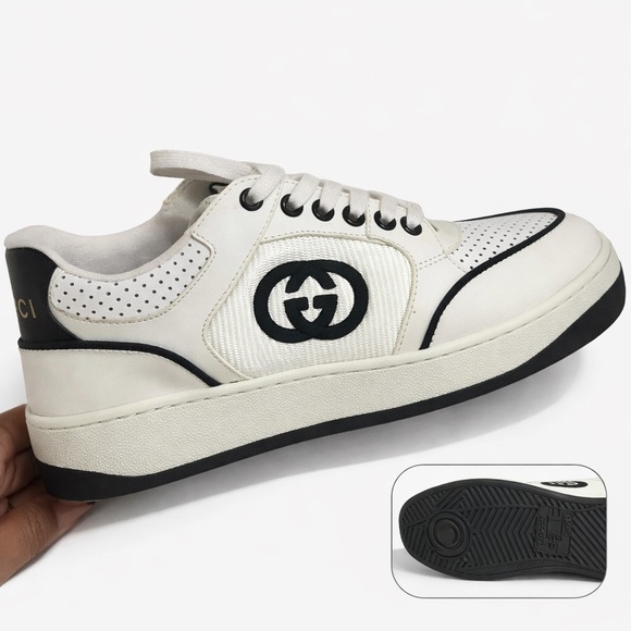 Gucci Women Cream and Black Sneakers - Picture 3 of 3